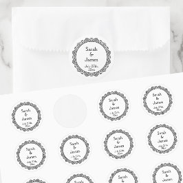 Adesivo Vinhetas de Casamento Personalizadas com Quadro Or