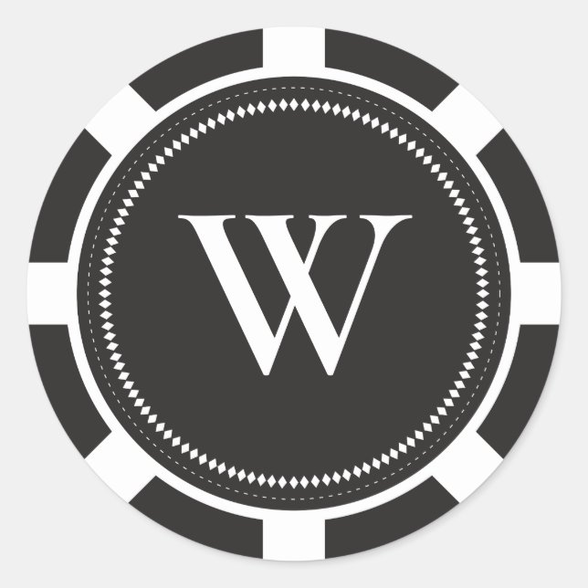 Adesivo Vinhetas de Casamento Poker Chip - Preto (Frente)