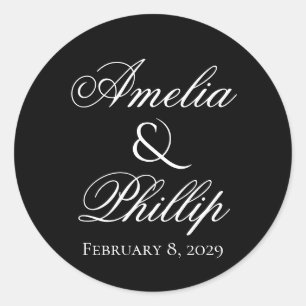 Adesivo Vinhetas de Casamento Preto e Branco Elegantes