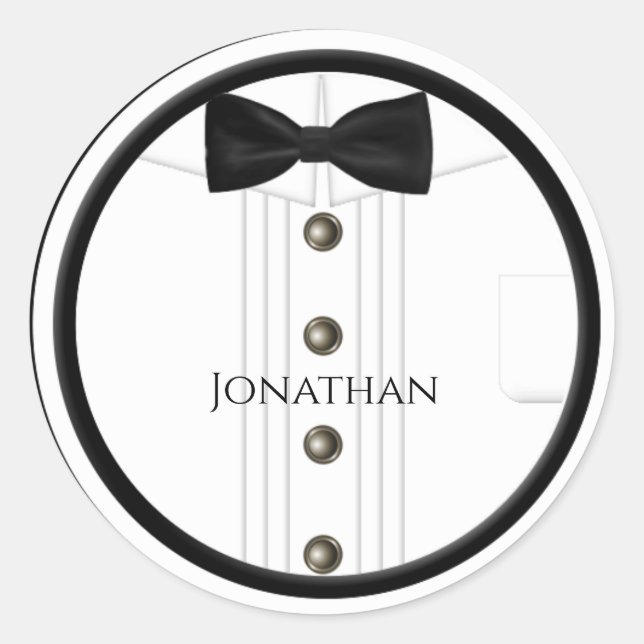 Adesivo Vinhetas de Casamento Tux (Frente)