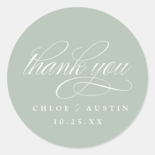 Adesivo Vinhetas de Casamento Verde da Caligrafia