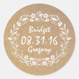 Adesivo Vinhetas de Casamento vintage de coroa floral
