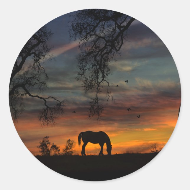 Adesivo Vinhetas de cavalos e aves (Frente)