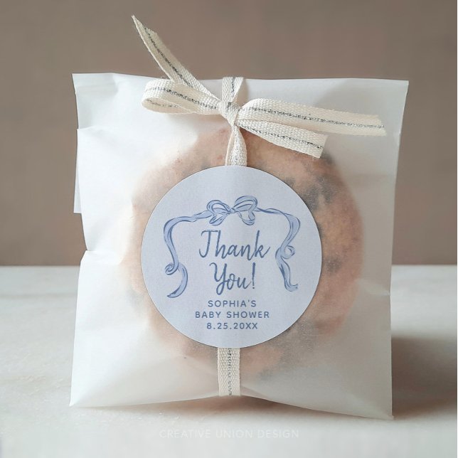 Adesivo Vinhetas de Chá de fraldas de Arco Azul Desenhado  (Criador carregado)