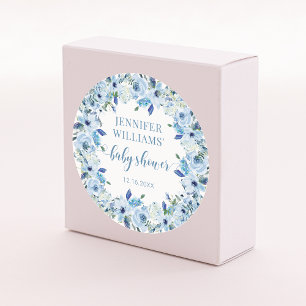 Adesivo Vinhetas de chá florais de bebês de cor aquosa azu