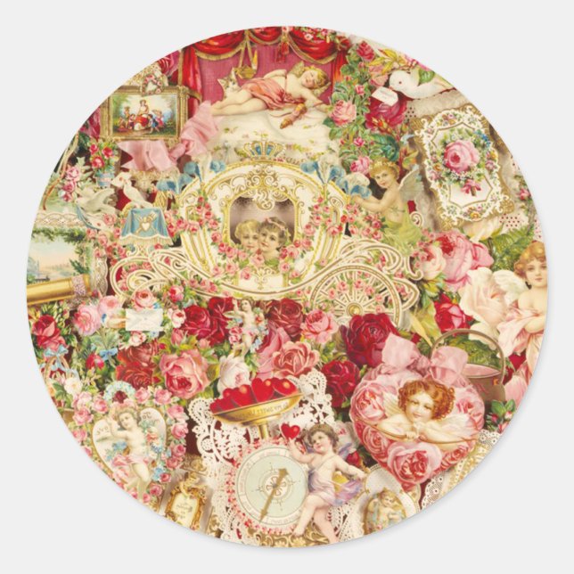 Adesivo Vinhetas de colagem de Namorados vitorianas (Frente)