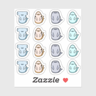 Adesivo Vinhetas de contorno de tubarão