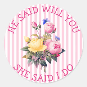 Adesivo Vinhetas de Convite para Casamento Chic Floral Ros