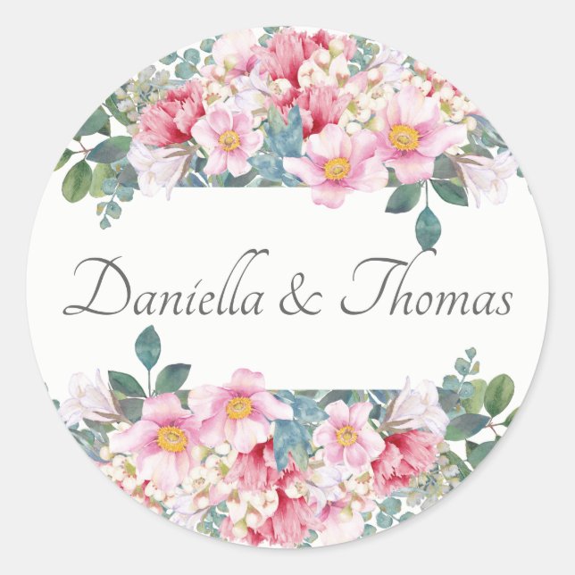 Adesivo Vinhetas de Convite para Casamento de Jardins Frag (Frente)