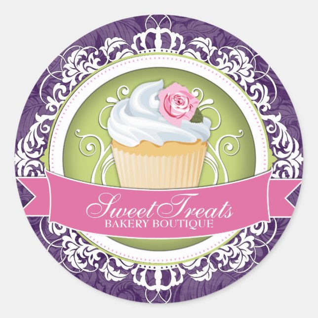 Adesivo Vinhetas de Cupcake Chic e Elegante (Frente)