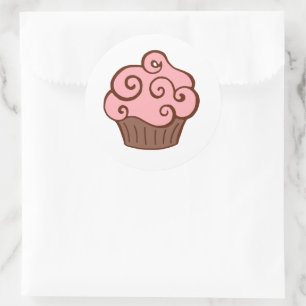 Adesivo Vinhetas de Cupcake cor-de-rosa retrorreflectoras