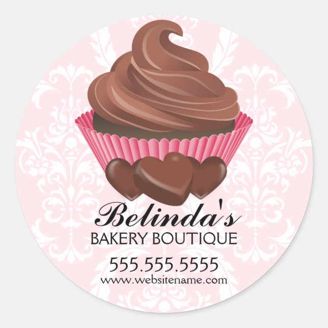 Adesivo Vinhetas de Cupcake de chocolate Elegante (Frente)
