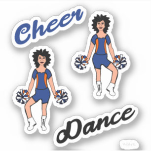 Adesivo Vinhetas De Dança Cheias (Laranja Azul)