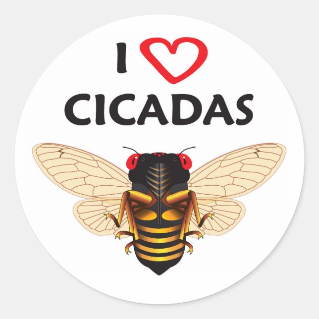 Adesivo Vinhetas de Design de Cicada Periódica Whimsical (Frente)