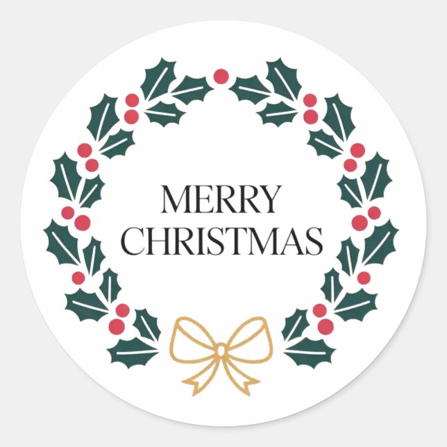 Adesivo Vinhetas de Design de Wreath Natal Festivas (Frente)