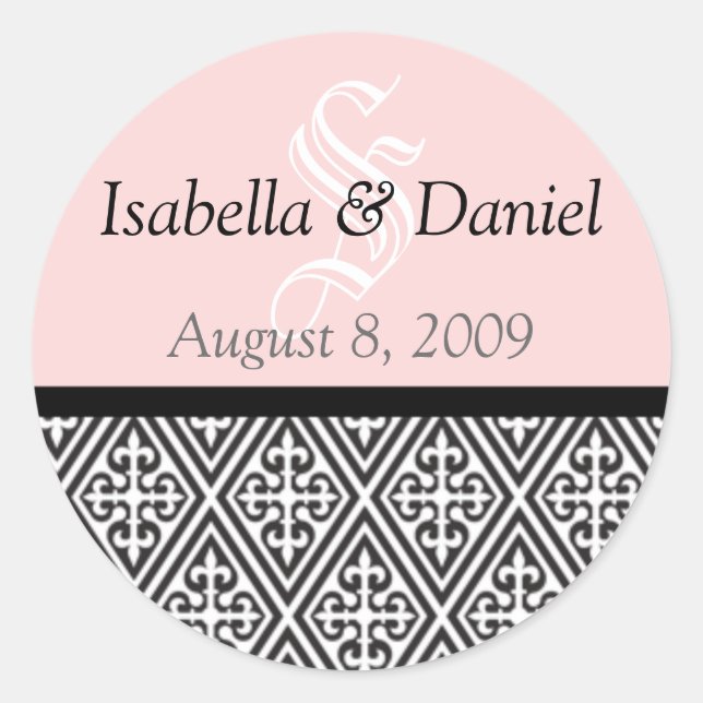 Adesivo Vinhetas de diamantes Monogramas dão selos (Frente)