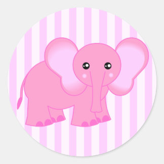 Adesivo Vinhetas de Elefante-Bebê-Rosa-Rosa-Gelado