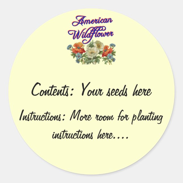 Adesivo Vinhetas de embalagens de sementes personalizadas  (Frente)