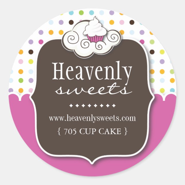 Adesivo Vinhetas de empacotamento do Cupcake divertido (Frente)