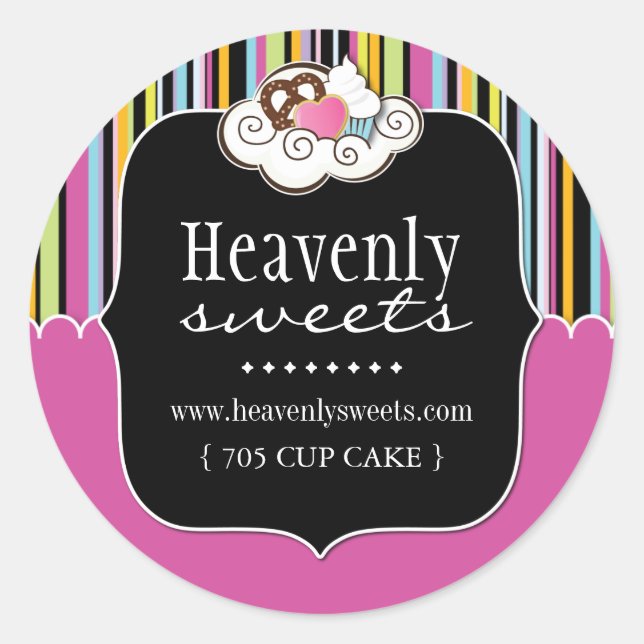 Adesivo Vinhetas de empacotamento do Cupcake divertido (Frente)