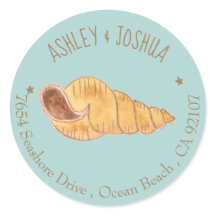 Vinhetas de Endereço de Devolução Azul de Cera Aqu