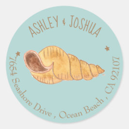 Adesivo Vinhetas de Endereço de Devolução Azul de Cera Aqu