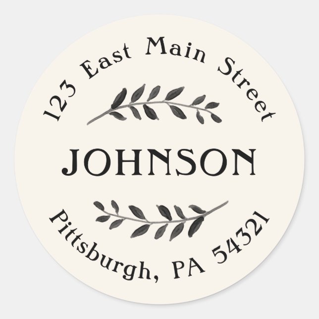 Adesivo Vinhetas de endereço de devolução de ramificação d (Frente)