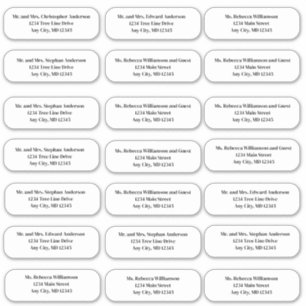 Adesivo Vinhetas de endereço de envelope de fonte formal