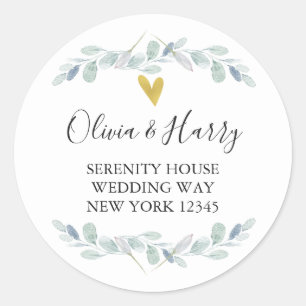 Adesivo Vinhetas de endereço de retorno do coração Dour