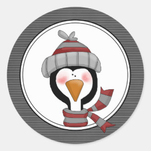 Adesivo Vinhetas de envelopes de férias de pinguim-país