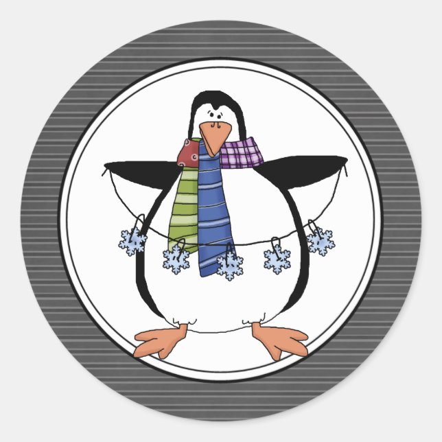 Adesivo Vinhetas de envelopes de férias de pinguim-país (Frente)