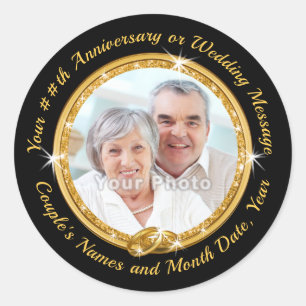 Adesivo Vinhetas de envelopes Dourados personalizados para