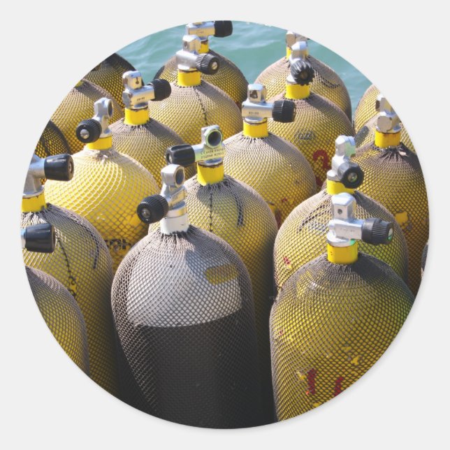 Adesivo Vinhetas de equipamento de mergulho Scuba (Frente)