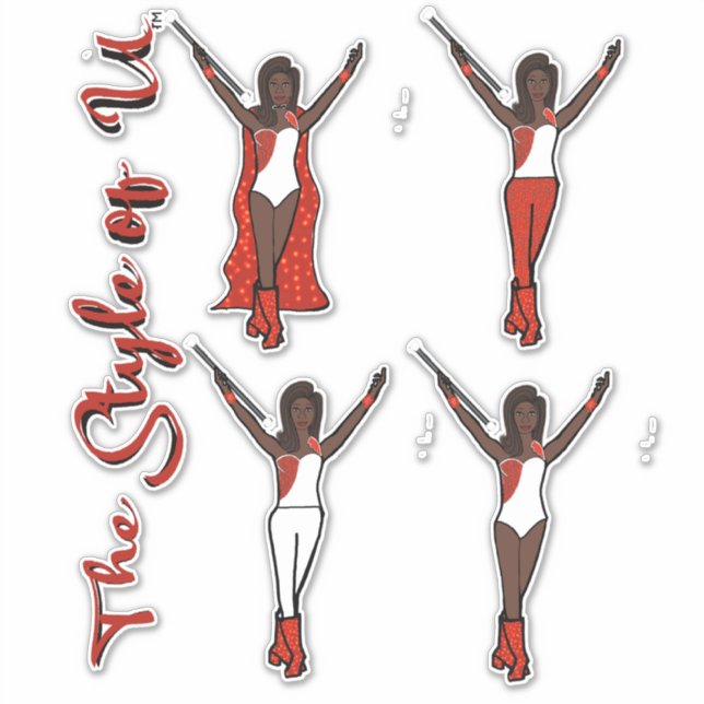 Adesivo Vinhetas de espartilho Majorette (Fogo) (Frente)