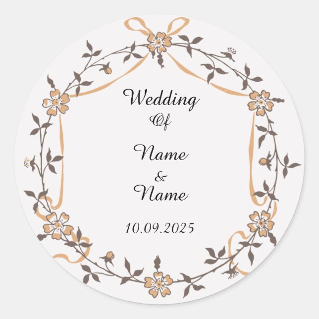 Adesivo Vinhetas de favor de casamento (Frente)