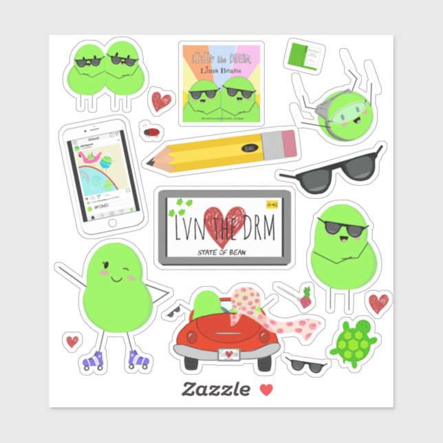 Adesivo Vinhetas de feijão com lima (Folha)