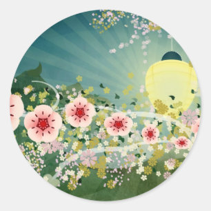 Adesivo Vinhetas de flores de cereja