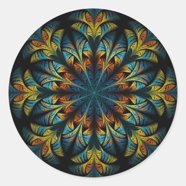 Adesivo vinhetas de flores de penas (Frente)