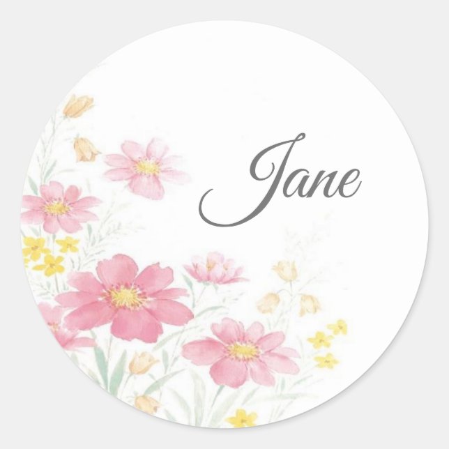Adesivo Vinhetas de flores personalizadas (Frente)