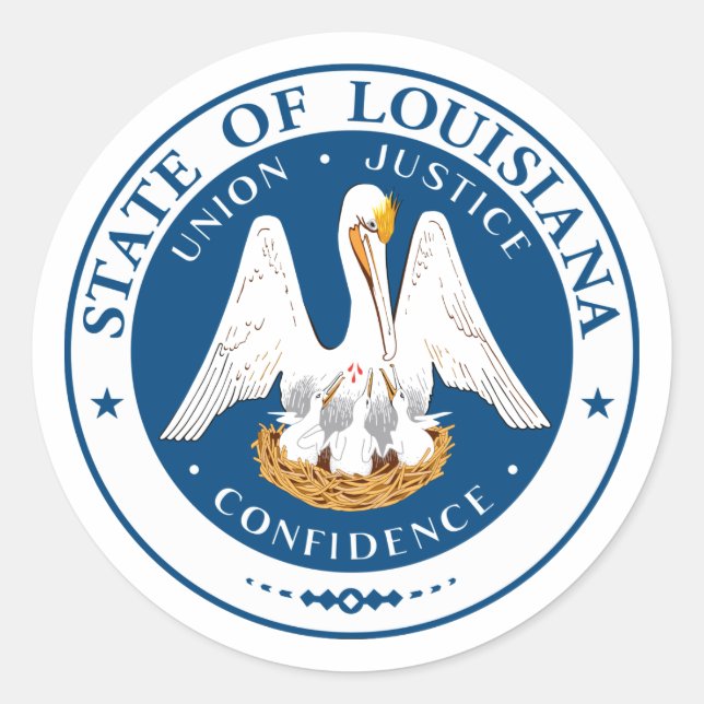 Adesivo Vinhetas de focas do estado de Louisiana (Frente)