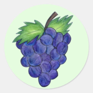Adesivo Vinhetas de Fruta de Uvas Roxas