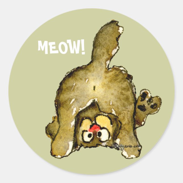 Adesivo Vinhetas de Gato de Cartoon do MEOW (Frente)