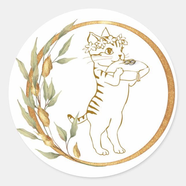 Adesivo Vinhetas de Gato de Casamento (Frente)