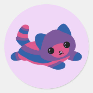 Adesivo Vinhetas de Gato de Orgulho Bissexual