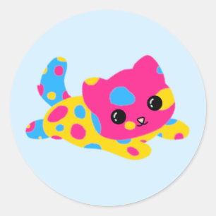 Adesivo Vinhetas de Gato de Orgulho Pansexual