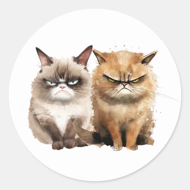 Adesivo Vinhetas de Gato Grumificado (Frente)
