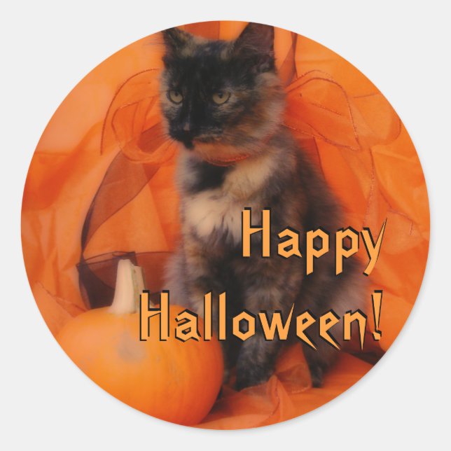 Adesivo Vinhetas de Gato Halloween (Frente)
