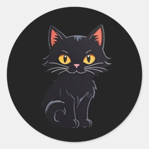 Adesivo Vinhetas de Gato Preto do Dia das Bruxas