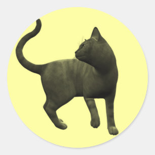 Adesivo Vinhetas de Gato Preto Misquiívora