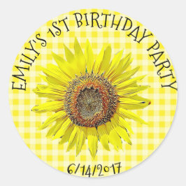 Adesivo Vinhetas de girassol festa de aniversário ou Chá d